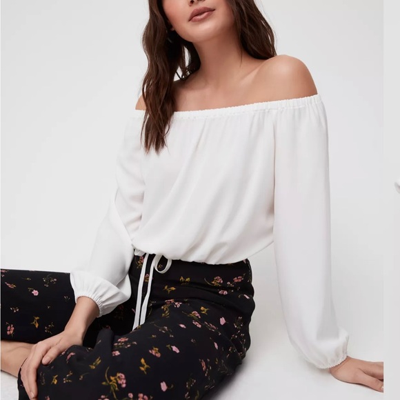 Wilfred 🦋 Eleanora Off-Shoulder Crepe Longsleeve Blouse - Picture 6 of 7